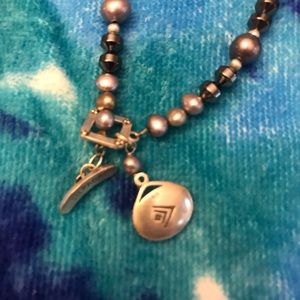 Silpada necklace, long, beaded, toggle switch, 925